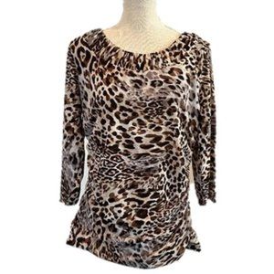 JW STYLE Pretty Leopard Print Top XL